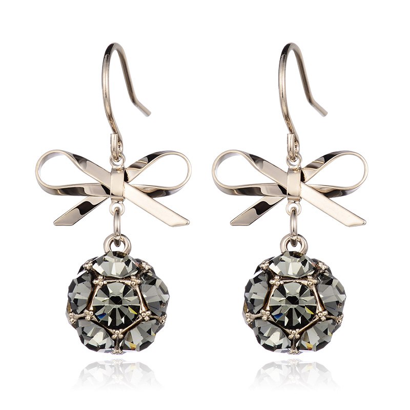 2020 Bow Drop Earrings 925 Silver Simple Design Drop Earring for Women Champagne gold elegant Earrings Gift Pendiente