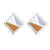 2020 New 925 Sterling Silver Stud Earrings Fashion Geometric Earrings for Women Lucky Gift Jewelry Color Lacquer