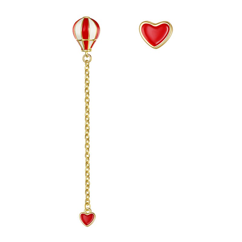 2020 New Custom Personality Hot-air-balloon&Heart Long Chain Dangle Earrings Asymmetric Earrings Women Jewelry Boucle