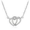 2020 New Fashion Double Love Heart Necklaces&Pendants 925 Sterling Silver Necklaces for Women Collares Populares Jojas