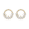 2020 New Gold Silver 925 Stud Earrings Women Simple CZ Post Earring Trendy Retro Circle Earring Piercing for Gift
