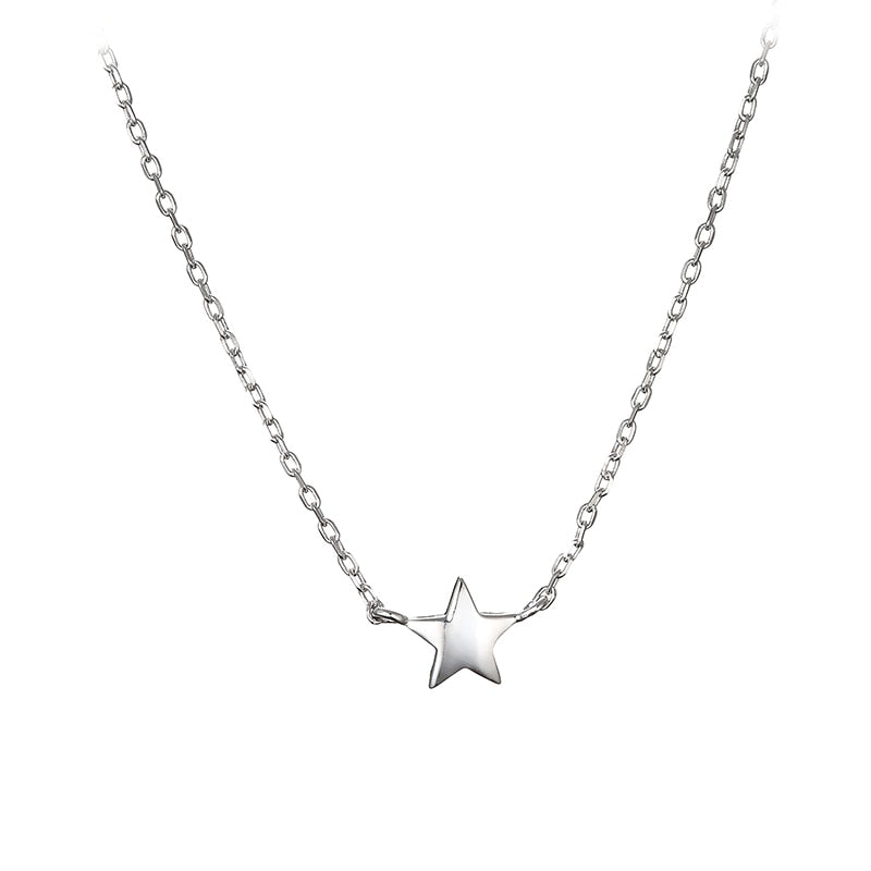 925 Sterling Silver Star Necklaces&Pendant Statement Necklace for Women Fashion Prevent Allergy Jewelry Accessories