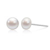 Classic 6mm Natural Pearl Stud Earrings 925 Sterling Silver Jewelry Wedding Gift Oblate Earrings For Women