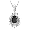 Colorful Crystal Zirconia Water Drop Necklaces&Pendants for Women Retro 100% 925 Sterling Silver Jewelry Wedding Gift