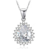 Colorful Crystal Zirconia Water Drop Necklaces&Pendants for Women Retro 100% 925 Sterling Silver Jewelry Wedding Gift