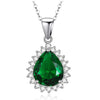 Colorful Crystal Zirconia Water Drop Necklaces&Pendants for Women Retro 100% 925 Sterling Silver Jewelry Wedding Gift