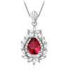 Colorful Crystal Zirconia Water Drop Necklaces&Pendants for Women Retro 100% 925 Sterling Silver Jewelry Wedding Gift