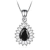 Colorful Crystal Zirconia Water Drop Necklaces&Pendants for Women Retro 100% 925 Sterling Silver Jewelry Wedding Gift
