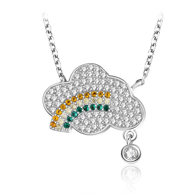 Fashion 925 Sterling Silver Jewelry Paved Beads Charms Vogue Clouds Pendants Necklaces for Women Lady Birthd Gifts