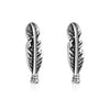 Fashion 925 Sterling Silver Vintage Feathers Stud Earrings Women Fine Jewelry Girls Boys Punk Rock Earring Party Gift