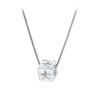 Fashion Hollow Stars Patten Cube Pendants&Necklaces Wedding Jewelry Elegant Women 925 Silver Necklace Collar Colar