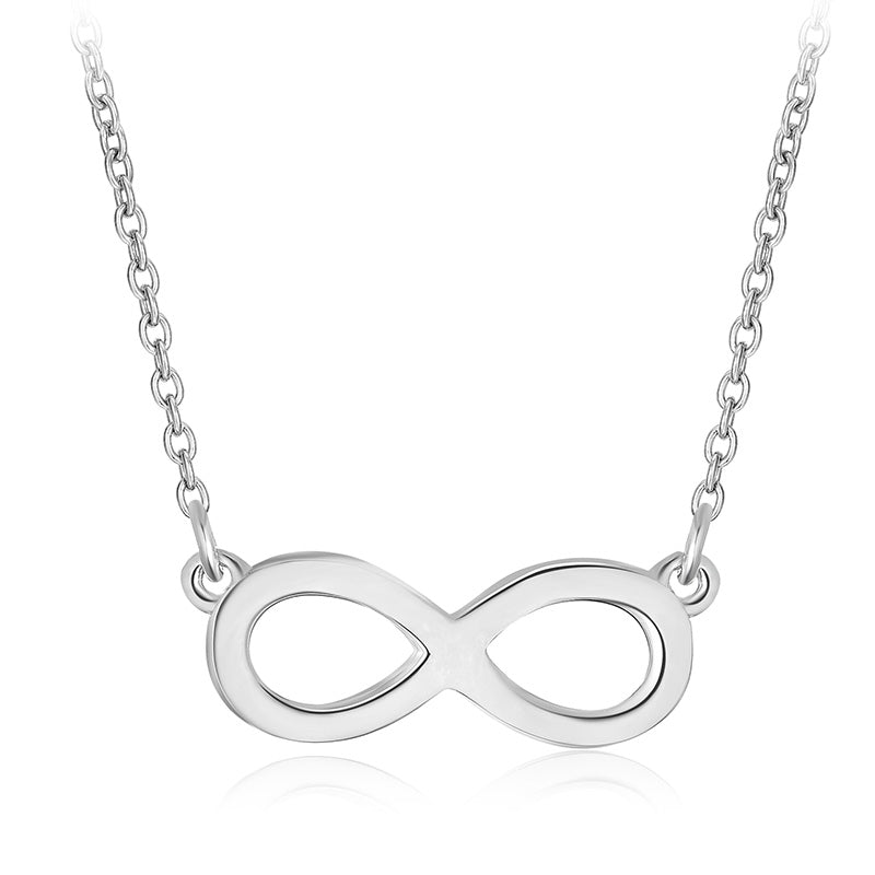 Fashion Infinite Symb Pendant Necklace 925 Sterling Silver 8 Shape Necklaces Clavicle Necklaces Jewelry for Women