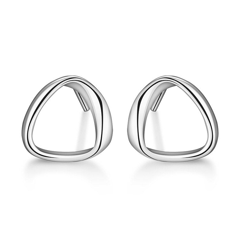 Fashion New Simple Triangle Stud Earrings Elegant Engagement Earrings for Women 925 Sterling Silver Fine Jewelry Gifts