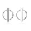 Fashion Simple Diameter Symb Stud Earrings Round Circle Earrings for Men Women 925 Sterling Silver Fine Jewelry Gift