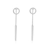 Fashion Simple Female Geometric Circle A Sub-stick Tassel Ear Line Long Chain Earrings S925 Sterling Silver Jewelry