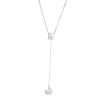 Fashion Simple Style Dangling Star&Pearl Pendant Fine Necklace Women Silver 925 Jewelry Y Shape Long Lariat Necklace