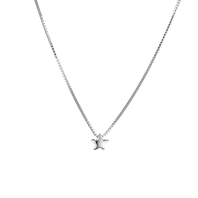 Fashion Women Jewelry 925 Sterling Silver The Five-pointed Star Necklaces & Pendants for Woman Elegant Choker Necklace