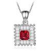 Gorgeous Colorful Cubic Zirconia WaterDrop/Round/Square/Rectangle Pendant 925 Sterling Silver Jewelry Wedding Necklace