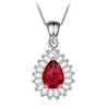 Gorgeous Colorful Cubic Zirconia WaterDrop/Round/Square/Rectangle Pendant 925 Sterling Silver Jewelry Wedding Necklace