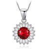Gorgeous Colorful Cubic Zirconia WaterDrop/Round/Square/Rectangle Pendant 925 Sterling Silver Jewelry Wedding Necklace