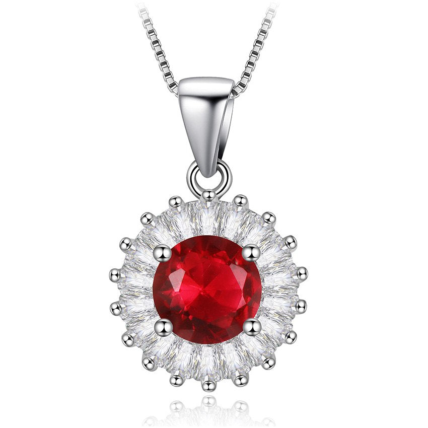 Gorgeous Colorful Cubic Zirconia WaterDrop/Round/Square/Rectangle Pendant 925 Sterling Silver Jewelry Wedding Necklace