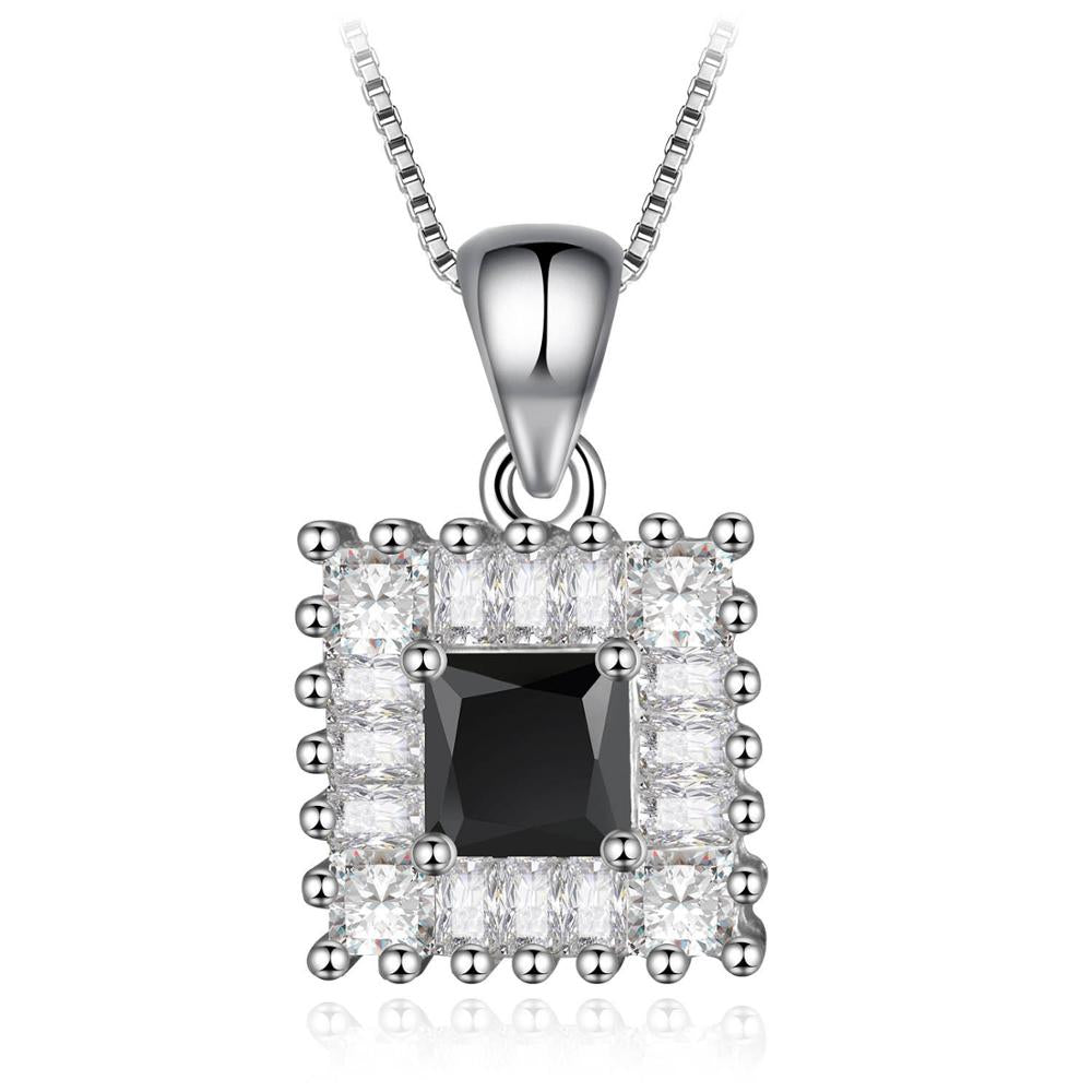 Gorgeous Colorful Cubic Zirconia WaterDrop/Round/Square/Rectangle Pendant 925 Sterling Silver Jewelry Wedding Necklace