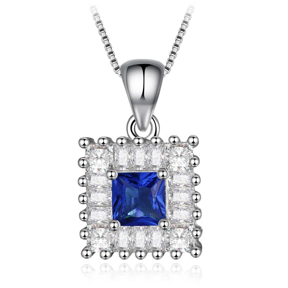 Gorgeous Colorful Cubic Zirconia WaterDrop/Round/Square/Rectangle Pendant 925 Sterling Silver Jewelry Wedding Necklace
