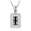 Gorgeous Colorful Cubic Zirconia WaterDrop/Round/Square/Rectangle Pendant 925 Sterling Silver Jewelry Wedding Necklace