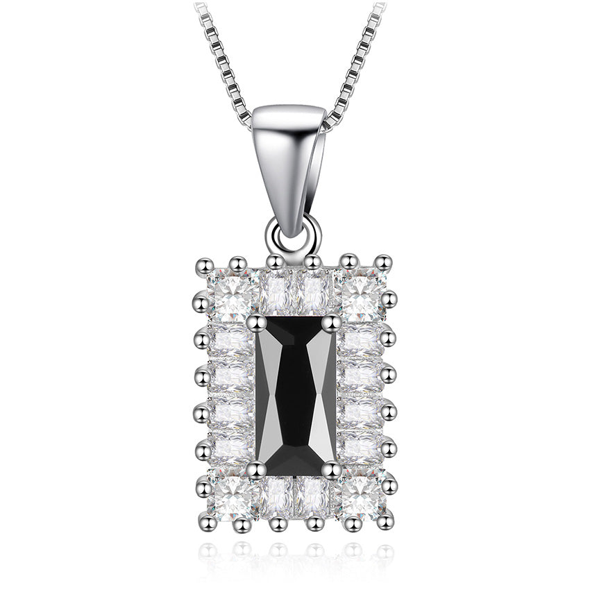 Gorgeous Colorful Cubic Zirconia WaterDrop/Round/Square/Rectangle Pendant 925 Sterling Silver Jewelry Wedding Necklace