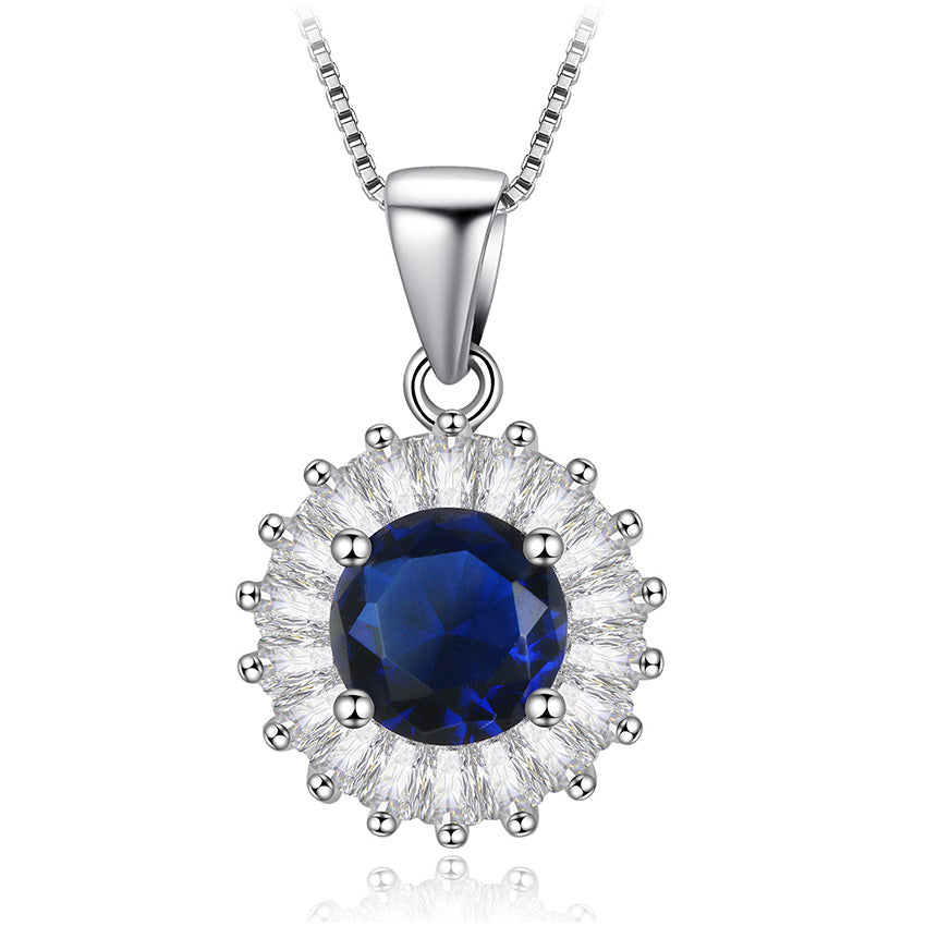Gorgeous Colorful Cubic Zirconia WaterDrop/Round/Square/Rectangle Pendant 925 Sterling Silver Jewelry Wedding Necklace