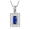 Gorgeous Colorful Cubic Zirconia WaterDrop/Round/Square/Rectangle Pendant 925 Sterling Silver Jewelry Wedding Necklace