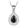 Gorgeous Colorful Cubic Zirconia WaterDrop/Round/Square/Rectangle Pendant 925 Sterling Silver Jewelry Wedding Necklace