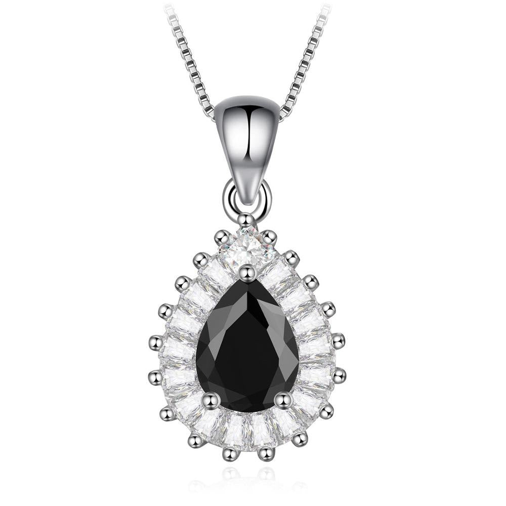 Gorgeous Colorful Cubic Zirconia WaterDrop/Round/Square/Rectangle Pendant 925 Sterling Silver Jewelry Wedding Necklace