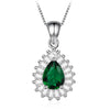 Gorgeous Colorful Cubic Zirconia WaterDrop/Round/Square/Rectangle Pendant 925 Sterling Silver Jewelry Wedding Necklace