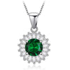 Gorgeous Colorful Cubic Zirconia WaterDrop/Round/Square/Rectangle Pendant 925 Sterling Silver Jewelry Wedding Necklace