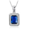 High Quality Square Zirconia Pendants 925 Sterling Silver Chain Necklace for Women Engagement Wedding Jewelry Gifts