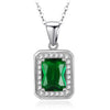 High Quality Square Zirconia Pendants 925 Sterling Silver Chain Necklace for Women Engagement Wedding Jewelry Gifts