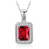 High Quality Square Zirconia Pendants 925 Sterling Silver Chain Necklace for Women Engagement Wedding Jewelry Gifts