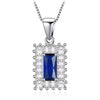 High Quality Square Zirconia Pendants 925 Sterling Silver Chain Necklace for Women Engagement Wedding Jewelry Gifts