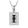 High Quality Square Zirconia Pendants 925 Sterling Silver Chain Necklace for Women Engagement Wedding Jewelry Gifts