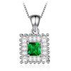 High Quality Square Zirconia Pendants 925 Sterling Silver Chain Necklace for Women Engagement Wedding Jewelry Gifts