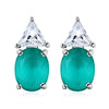 Luxury Elegant Triangle & Oval Statement Drop Earrings for Women 925 Sterling Silver Jewelry For Wedding Party Brincos