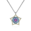 Luxury Paved Colorful Cubic Zirconia Star Pendants&Necklaces 2020 New Fashion 925 Sterling Silver Jewelry Choker Colar