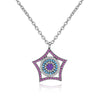 Luxury Paved Colorful Cubic Zirconia Star Pendants&Necklaces 2020 New Fashion 925 Sterling Silver Jewelry Choker Colar