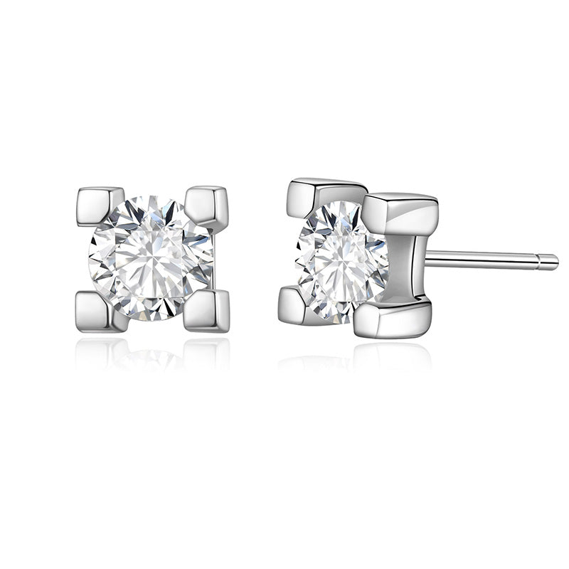 Luxury Pure 925 Sterling Silver Shiny Cubic Zircon Small Stud Earring for Women Wedding Party 2020 New Jewelry Gift
