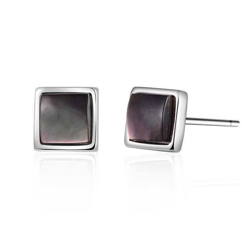 Natural Opal Stone Square Stud Earrings for Women 925 Sterling Silver Fine Earring Unisex Jewelry Boucles D Oreille