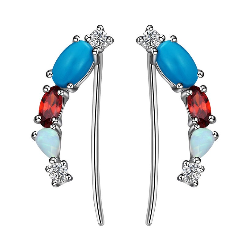 New Brand 925 Sterling Silver Hand Geometry Oval Drop Earrings For Women Original Fashion Lady Sterling-silver-jewelry