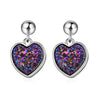 New Charm Love Heart Stud Earrings Blue Purple Crystal Earrings 925 Sterling Silver Jewelry For Women Wedding Gifts