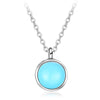 New Natural Stone Round Necklaces&Pendants For Women Fashion Best Friends Pendant Collares 925 Sterling Silver Jewelry