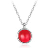 New Natural Stone Round Necklaces&Pendants For Women Fashion Best Friends Pendant Collares 925 Sterling Silver Jewelry